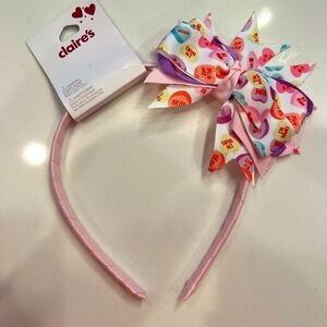 Valentine Candy Heart Ribbon Bow Headband